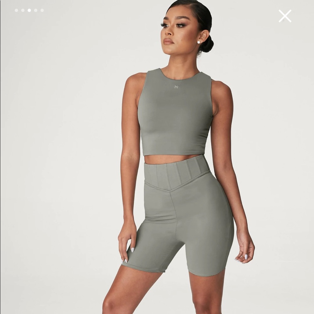 Meshki Chaya High Waisted Bike Short - Sage